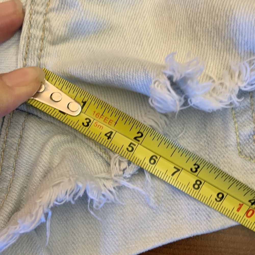 AEO Light Wash Jean Short with Crochet Side Detail - Picture 13 of 14